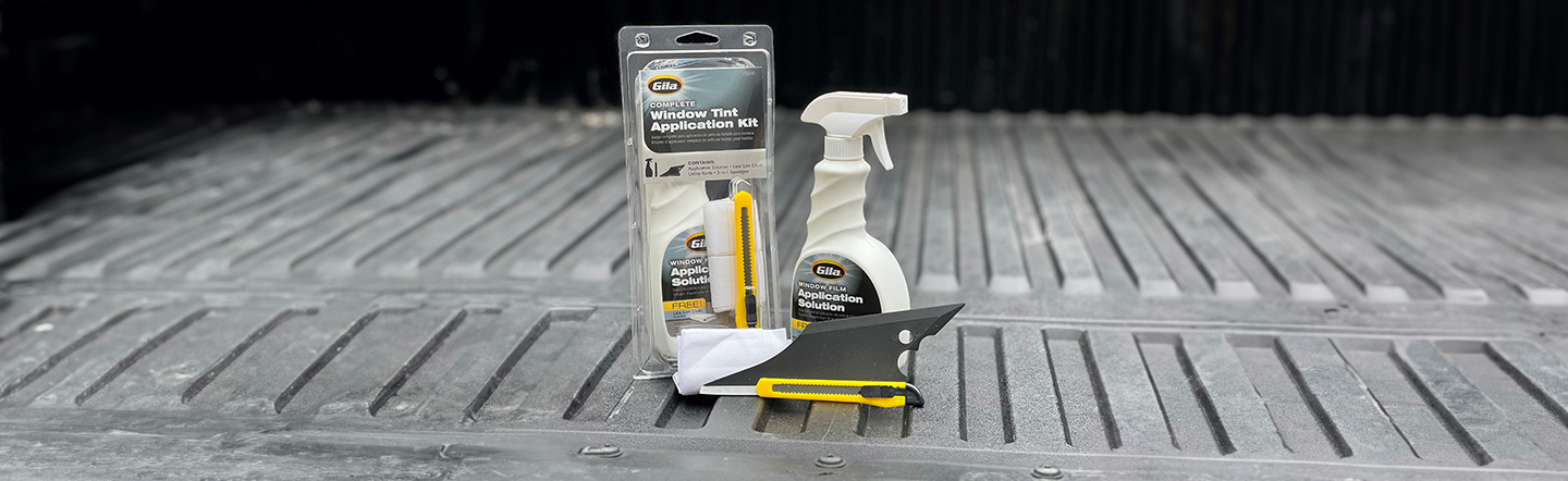 Gila® Automotive Window Tint Application Tools on truck bed 